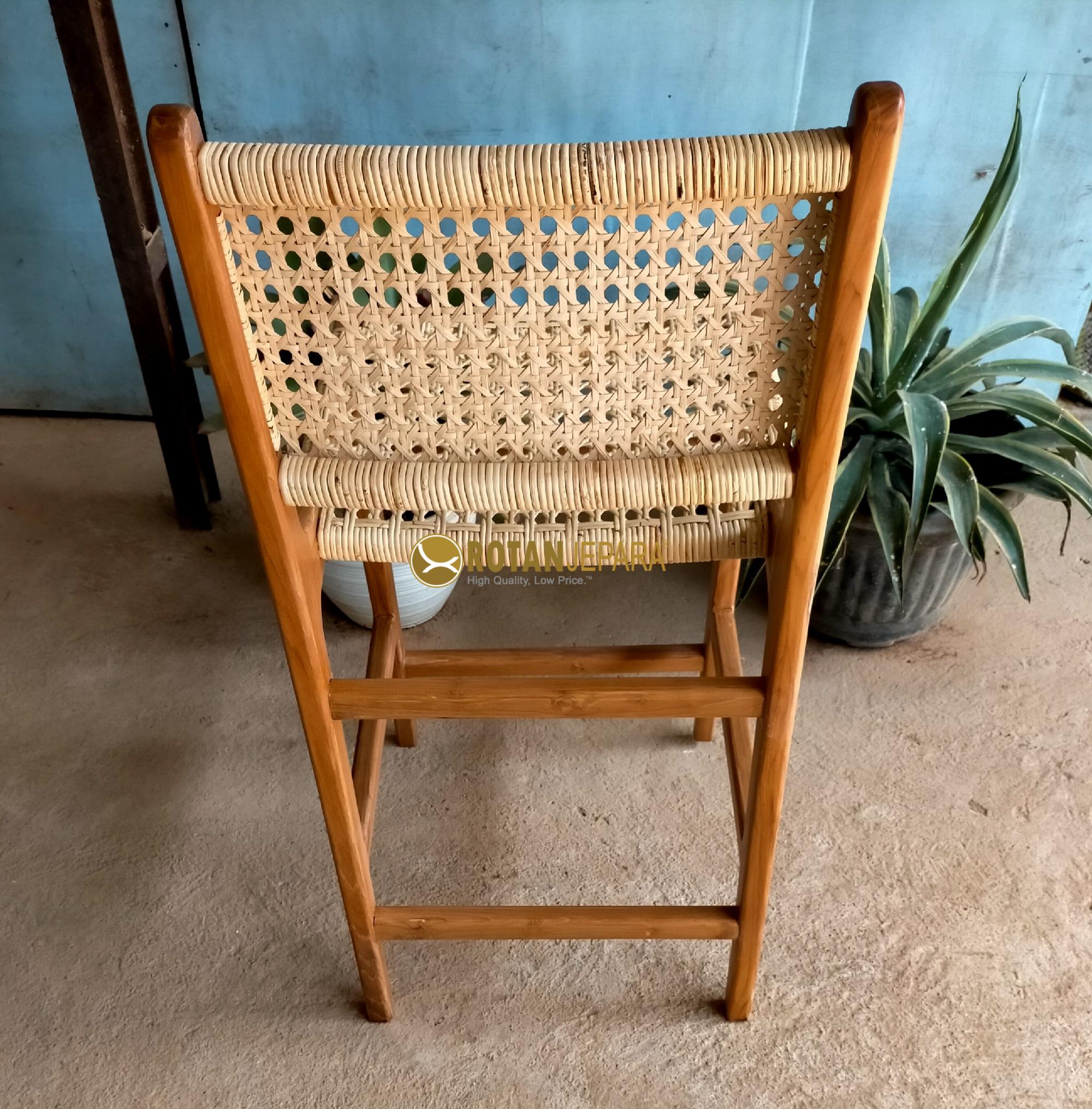Teak Chicken Eye Rattan Bar Chair Resto Furniture Teak Chicken Eye Rattan Bar Chair Resto Furniture