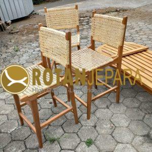Teak Chicken Eye Rattan Dining Bar Chair Hotel Furniture