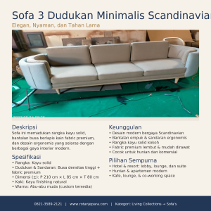 Sofa 3 Dudukan Minimalis Scandinavian – Nyaman, Elegan, dan Tahan Lama