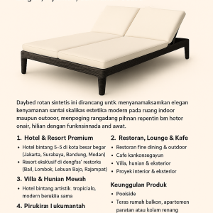 Daybed Rotan Sintetis Premium – Elegan, Nyaman, dan Tahan Cuaca