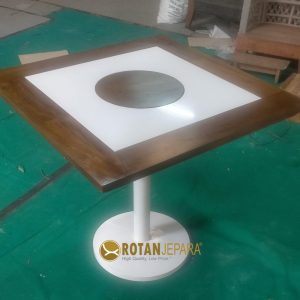 Granito Meja Kayu Jati Kombinasi Metal & Granite – Elegan, Kokoh, dan Tahan Lama!
