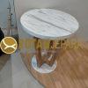Meja Bulat Top Marmer Minimalis – Elegan, Kokoh, dan Serbaguna