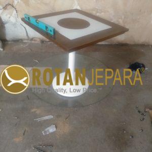 Meja Café Kayu & Besi Minimalis – Custom Persegi / Bulat