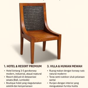 Kursi Kayu Jati Anyaman Rotan Sintetis – Klasik, Kokoh, dan Nyaman