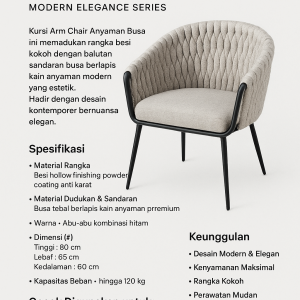 Kursi Arm Chair Anyaman Busa – Modern Elegance Series