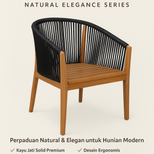 Kursi Kayu Jati Anyaman Tali Lengkung – Natural Elegance Series