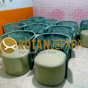 Kursi Anyaman Rope Rotan Sintetis – Blue Green Relax Series