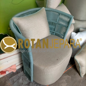 Kursi Anyaman Rope Rotan Sintetis – Blue Green Relax Series