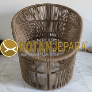 Kursi Rope Rotan Sintetis – Natural Round Lounge Series