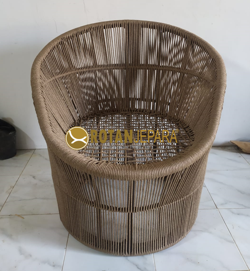 Kursi Rope Rotan Sintetis – Natural Round Lounge Series Kursi Rope Rotan Sintetis – Natural Round Lounge Series