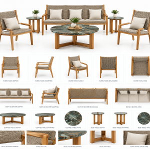 Sofa Set Katalog Set Furnitur Kayu Jati Anyaman