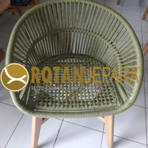 Kursi Rope Anyaman Hijau – Minimalis Natural Wooden Series
