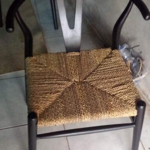 Kursi Anyaman Serat Alami Kayu Jati – Teak Wicker Side Chair Cafe Collection