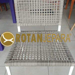 Kursi Anyaman Rotan Sintetis Abu – Minimalis Industrial Series