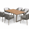 Gardena Modern Wicker Rope Dining Set Outdoor Hotel