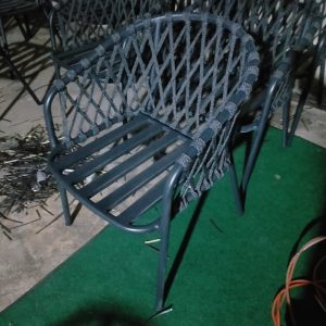 Rangka Kursi Rope Besi Hitam – Urban Outdoor Lounge Frame