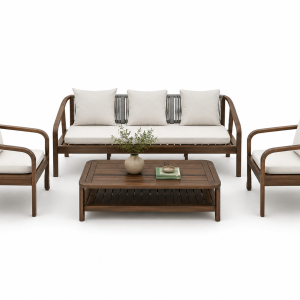 Outdooran Sofa Modern Teak Patio Furniture Set