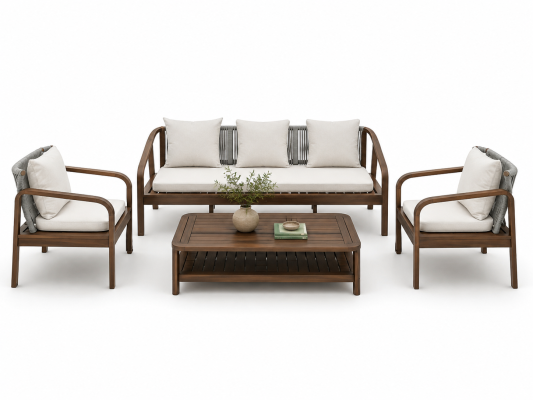 Outdooran Sofa Modern Teak Patio Furniture Set