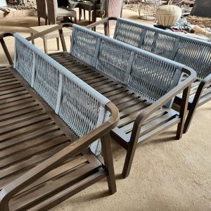 Sofa Kayu Anyaman Rope – Outdoor Lounge Wooden Rope Sofa