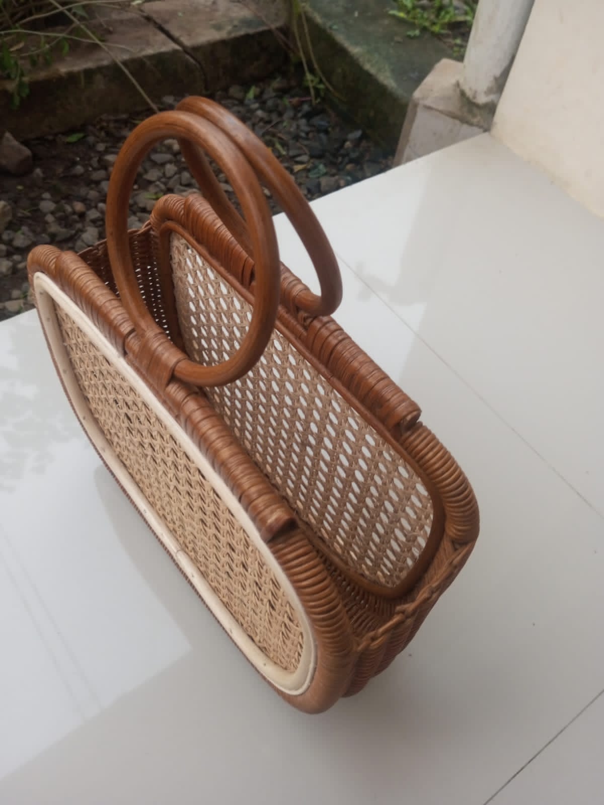 Tas Rotan Anyaman Webbing Natural – Handmade Rattan Cane Bag 3