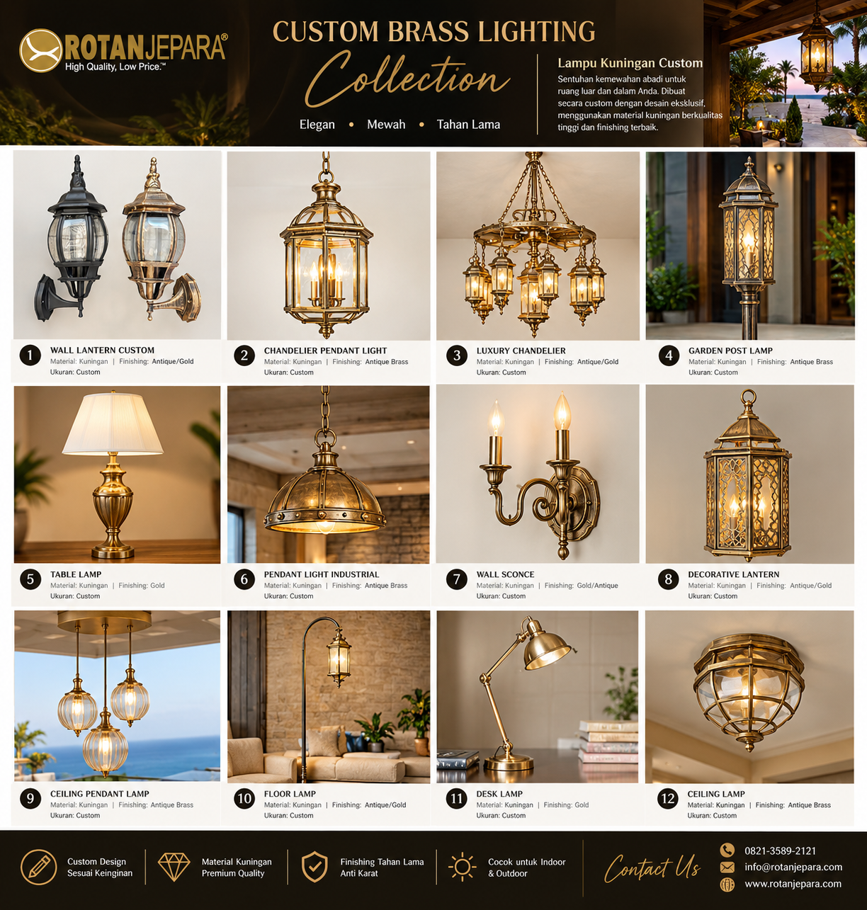 Custom Brass Lighting Collection