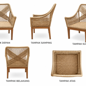 Kursi Makan Rotan Premium Handmade