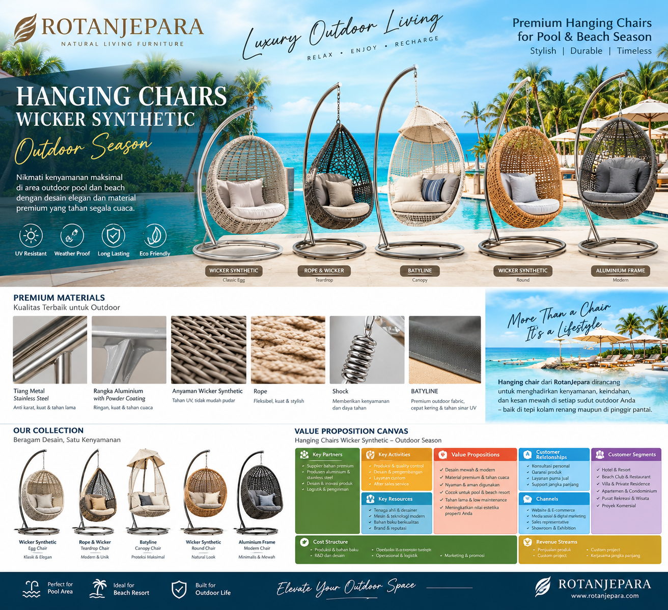 Luxury Outdoor Living Hanging Chair Showcase