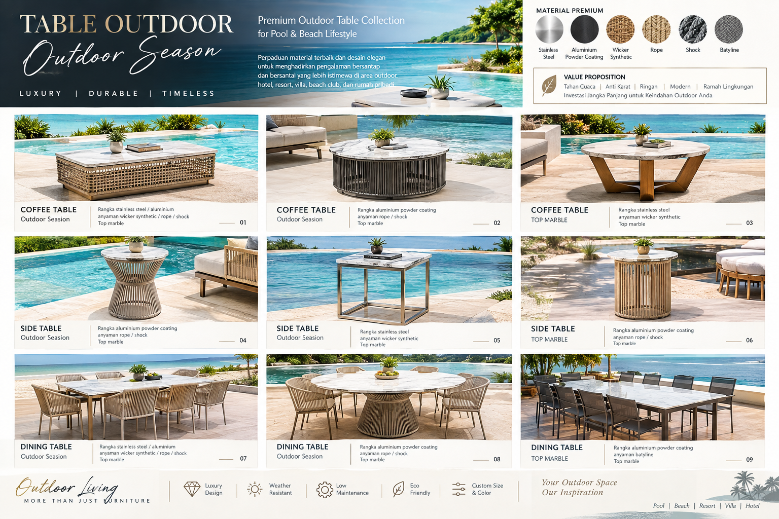 Luxury Outdoor Table Collection