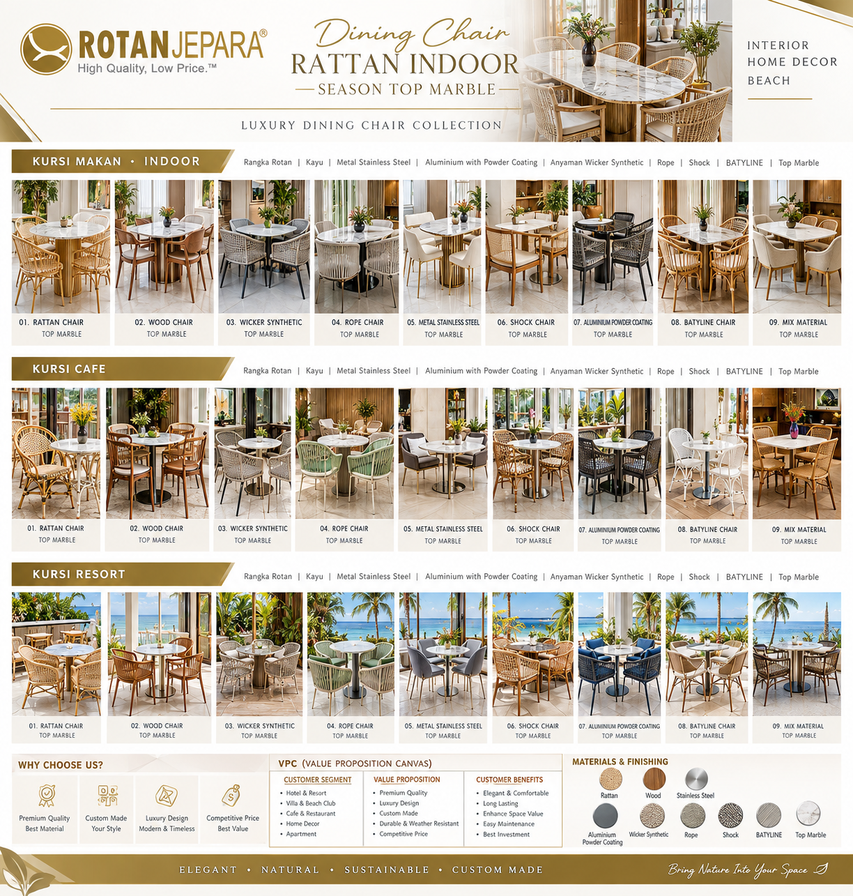 Luxury Rattan Dining Chair Collection