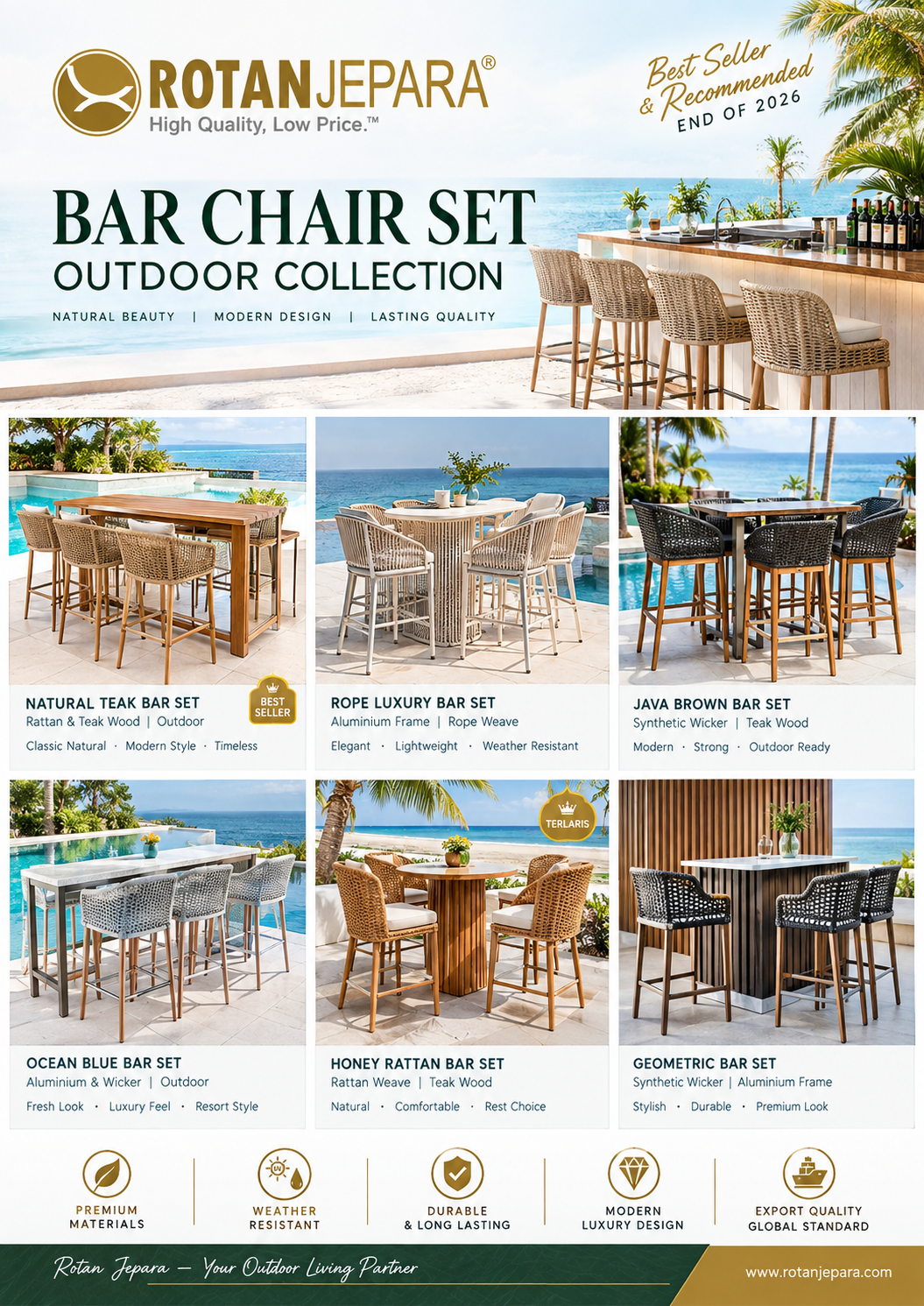 Rotan Jepara Outdoor Bar Collection