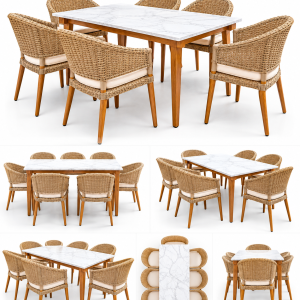 Wicker Dining Set Catalog Collage Beach Club
